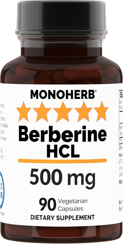 MONOHERB Berberine HCL 500 mg - 90 gélules