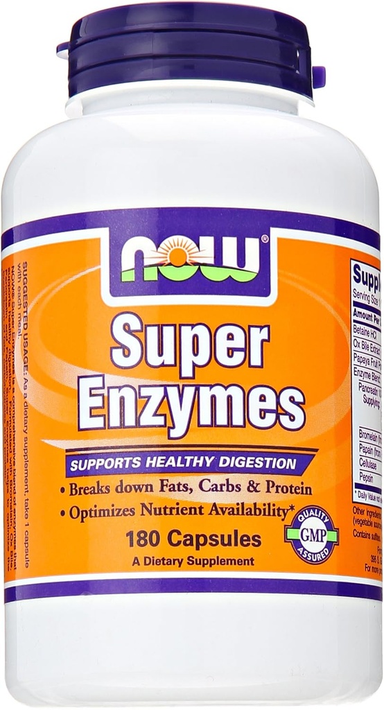 Super enzymes par Now Foods 180 comprimés