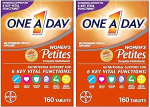 UN JOUR Femmes Petites Multivitamine, Supplément de vitamine A, C, D, E et zinc pour le soutien de la santé immunitaire, vitamines B, biotine, folate (sous forme d'acide folique) et plus, comprimé, 160 Compte (paquet de 2)
