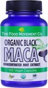 LE MOUVEMENT DES ALIMENTS CO. Black Maca 500mg 60 Capsules - Organique, Non-OGM, Vegan, Sans gluten- Supplément de racine de Maca noir pour le bien-être du corps entier