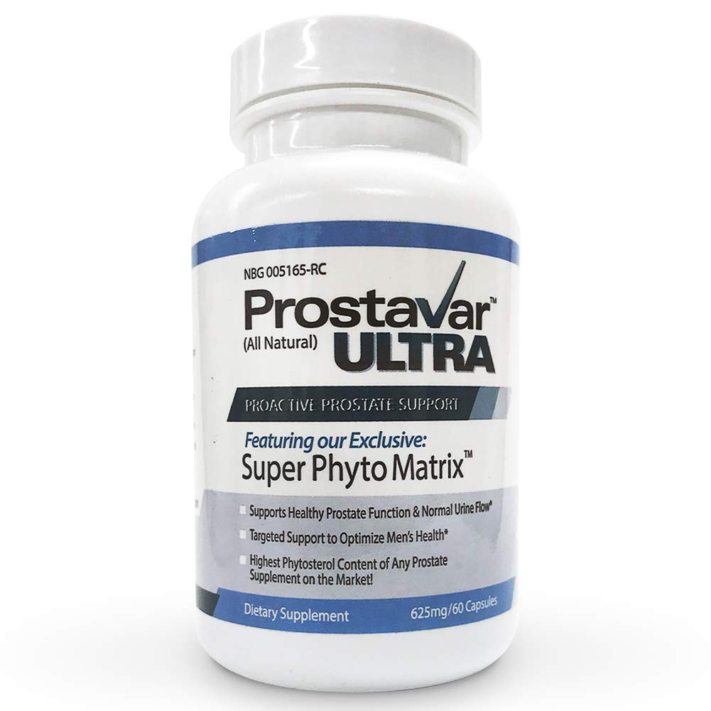 1 bouteille d'amélioration nouvelle de Maker of Original Prostavar Ultra Prostate Support 625mg 90% Beta-Sitostérol & 320mg Saw Palmetto + Extrait de graines de raisin