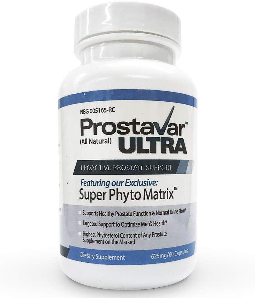 1 bouteille d'amélioration nouvelle de Maker of Original Prostavar Ultra Prostate Support 625mg 90% Beta-Sitostérol & 320mg Saw Palmetto + Extrait de graines de raisin