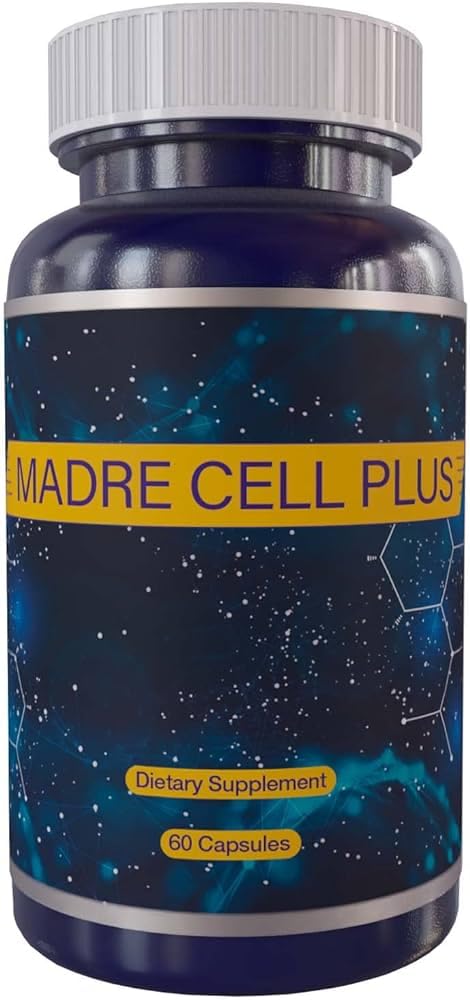 Madre Cell Plus - Stem Cell Made of Purest AFA, Gluten Free Blue Green Algae - 60 Capsules 1 Bottle