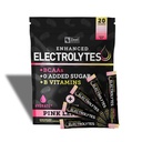 Zeal Naturals Enhanced Electrolyte Powder Stick Packs (Pink Lemonade - 20 Packets) Sugar Free + BCAA B-Vitamins & Pink Himalayan Salt - Keto Electrolytes, Hydration Powder