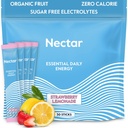 Nectar Energy Booster - Organic Caffeine, B12 & Electrolytes - Sugar Free & Zero Calorie – Healthy Coffee, Energy Drink & Soda Alternative – Hydration & Energy Supplement (Straw. Lemonade 30 Packets)