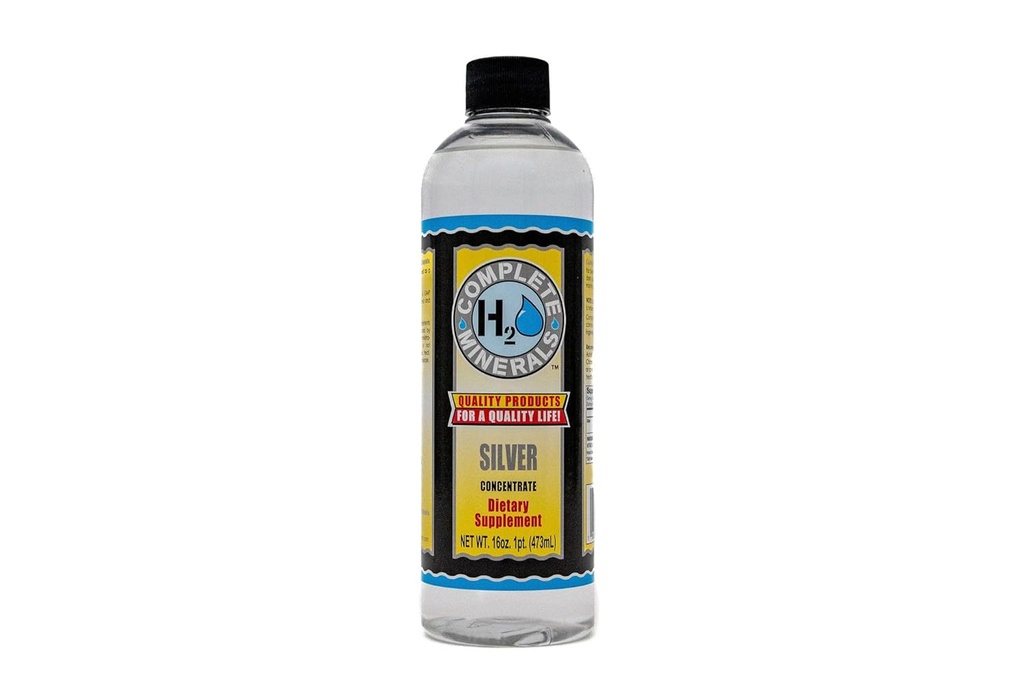 Complet H2O Minéraux Super Argent 100 ppm Angstrom concentré Biodisponible Ionic Silver Water - Potent Strength 16 fl. oz.