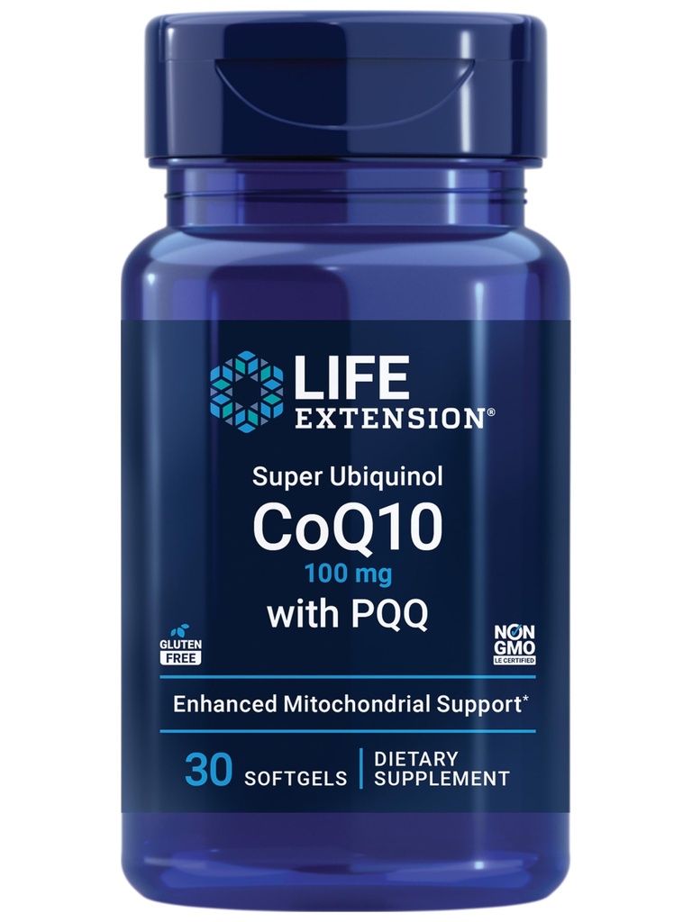 Extension de vie Mitochondrial Energy Optimizer avec PQQ et Super Ubiquinol CoQ10 avec PQQ - 120 Capsules et 30 Softgels