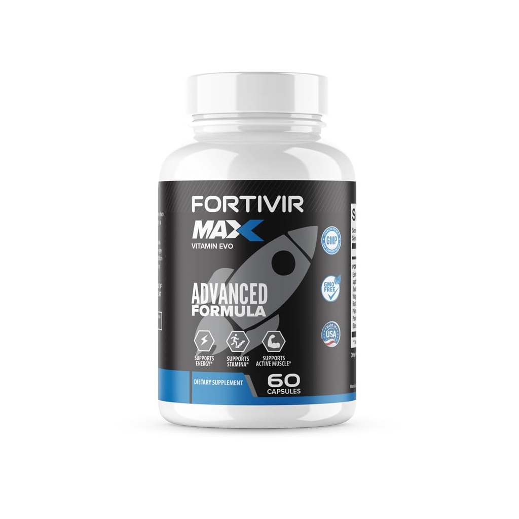 Fortivir Max Capsules, Official Fortiver Max Support Supplement, FortivirMax Advanced Formula Support Multivitamin Maximum Strength Overall Health & Wellness 30 Servings 1 Month Supply (60 Capsules)