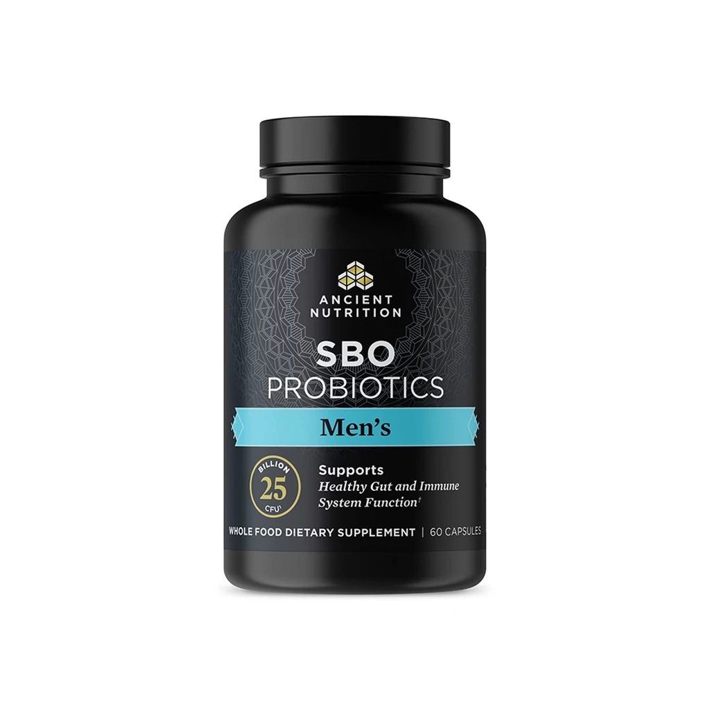 Probiotiques de la nutrition ancienne pour les hommes, SBO Probiotiques 60 Ct pour les hommes, pour la santé Gut, le soutien digestif et immunitaire, stimule la masse musculaire et le métabolisme des graisses, 25 milliards d'UCF* Par service