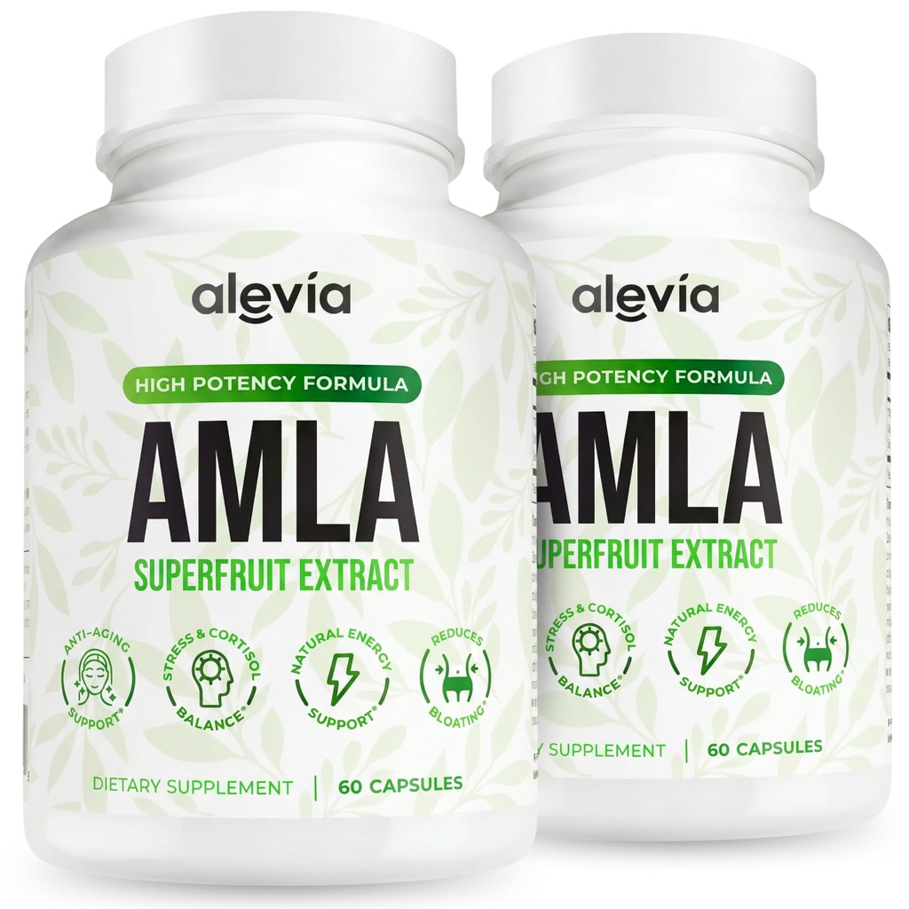 Alevia Amla Superfruit Extract 1000mg – Supports Weight Management, Healthy Digestion & Metabolism – Promotes Radiant Skin, Hair Strength & Anti-Aging – 60 Capsules (2-Pack)