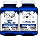 Doctor Morse Saw Palmetto 5000mg & Cranberry 30000mg Bundle - Prostate Health, Urinary Tract Support, et le bien-être global pour les hommes et les femmes, FDA-Inscrit, NSF-Certifié 90 Capsules