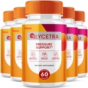 (5 Pack) Glycetra Capsules, Glycetra Blood Support Supplement Advanced Formula Premium Blend All Natural Balance Flow, Glicetra Pills Maximum Strength Glycogen Support Health Wellness Review (300 Ct)