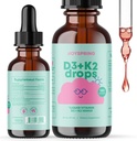 JoySpring Vitamine liquide D3 avec K2 Vitamine D pour les enfants - Soutien immunitaire pour les enfants, Multivitamine quotidienne avec racine de dard & Elderberry pour les enfants Immune Booster et suppléments naturels pour enfants