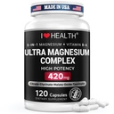 Magnesium Glycinate Complex 420mg with Vitamin B6 – High Absorption Magnesium for Sleep, Muscle & Nerve Support – Made in USA | Eurofins 3rd-Party Tested – Vegan, Non-GMO – 120 Capsules