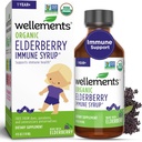 Wellements Syrup biologique pour les enfants pour les baies d'eau de l'USDA soutient la santé immune* pour les bébés et les tout-petits, fabriqués avec des baies d'eau de l'USDA certifié biologique et non OGM