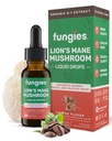 Fungies Mushroom Lion's Mane Liquid Drops, Café - Teinture avec Lions Mane Extract Supporte Brain Fog, Focus, Memory & Healthy Mood - Supplément complexe de champignons pour adultes - 30 portions