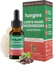 Fungies Mushroom Lion's Mane Liquid Drops, Café - Teinture avec Lions Mane Extract Supporte Brain Fog, Focus, Memory & Healthy Mood - Supplément complexe de champignons pour adultes - 30 portions