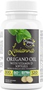 Louianna - Organic Wild Oregano Oil with Vitamin D, Liquid Softgel Capsules with 80 Percent Carvacrol, Supports Your Bones, Immune and Gut Health, Herbal Supplements, 120 Softgels