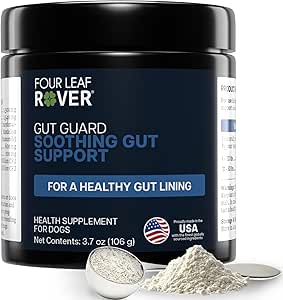 Four Leaf Rover Gut Guard - Probiotiques de chien, prébiotiques et herbes biologiques pour la santé de Gut et le soutien immunitaire - Vétérinaire Formulé - 30 jours d'approvisionnement en chiens