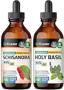 BIO KRAUTER Schisandra Teinture 4 Fl. Oz. & Teinture de Basilic Saint 4 Fl. Oz.