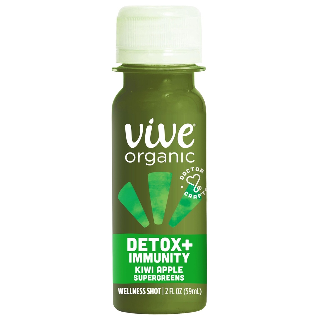 Vive Organic Detox + Immunity Kiwi Apple Wellness Shot, 2 fl oz Bottle