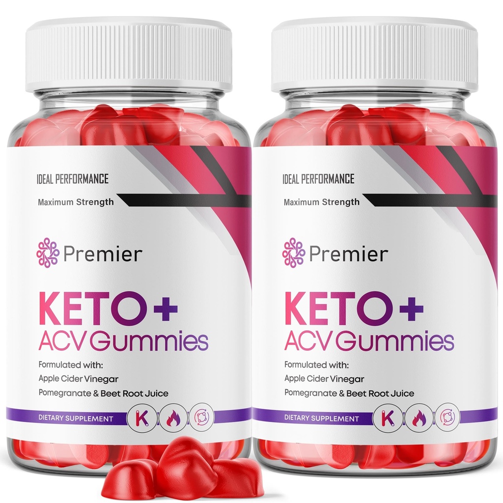 Premier Keto + Gummies, PremierKeto ACV Keto Supplement Gummies - Maximum Strength, Keto+ ACV Gummys, All Natural Support Formula Keto+ACV Advanced Formula, Premier Keto Gummy Reviews (2 Pack)