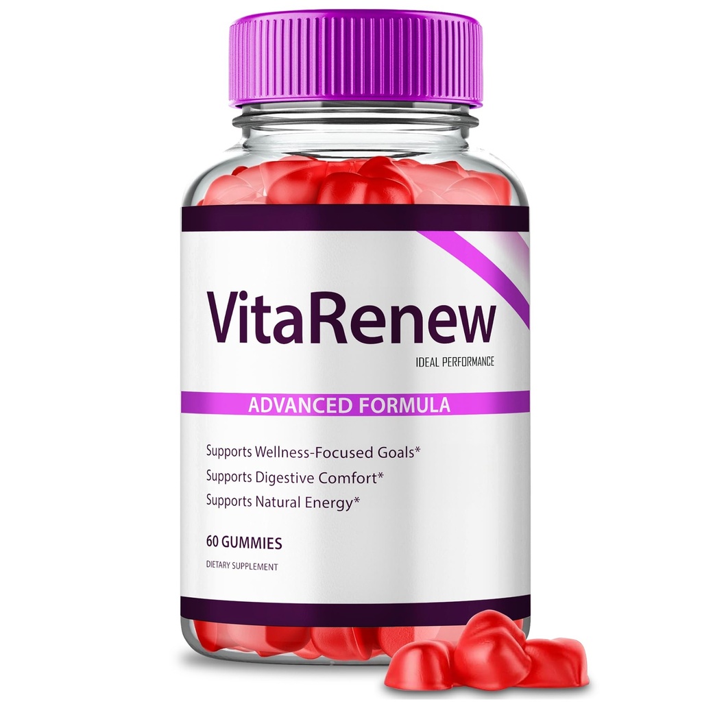 VitaRenew Advanced Gummies for Skin Health, VitaRenew Gummies for Skin Health - Maximum Strength, Keto+ ACV Gummys, All Natural Support Formula Keto+ACV, Vita Renew Gummy Reviews (1 Pack)