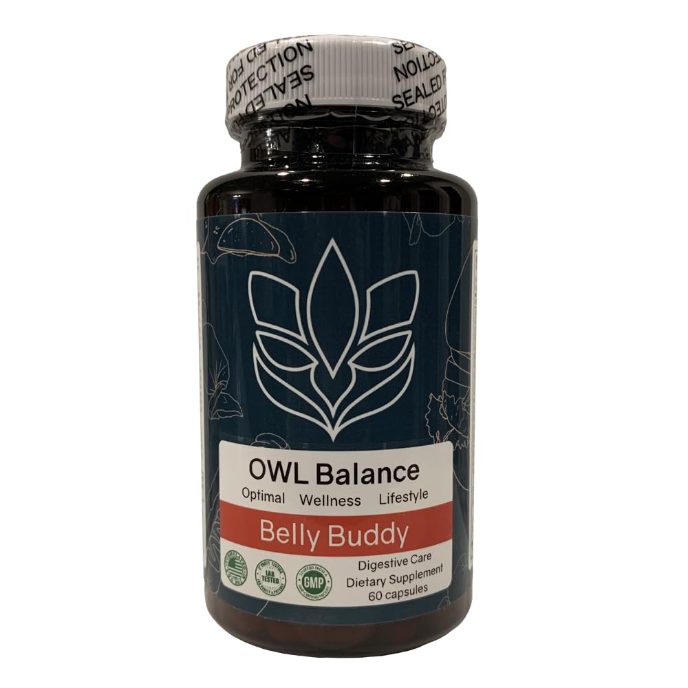 Belly Buddy Advanced Gut Health Support containing a helthy Blend of Probiotics, Prebiotics, and Digestive Enzymes