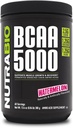 NutraBio BCAA 5000 poudre - Végétaux fermentés BCAA - soutient la croissance musculaire maigre, la récupération, l'endurance - 60 portions - pastèque