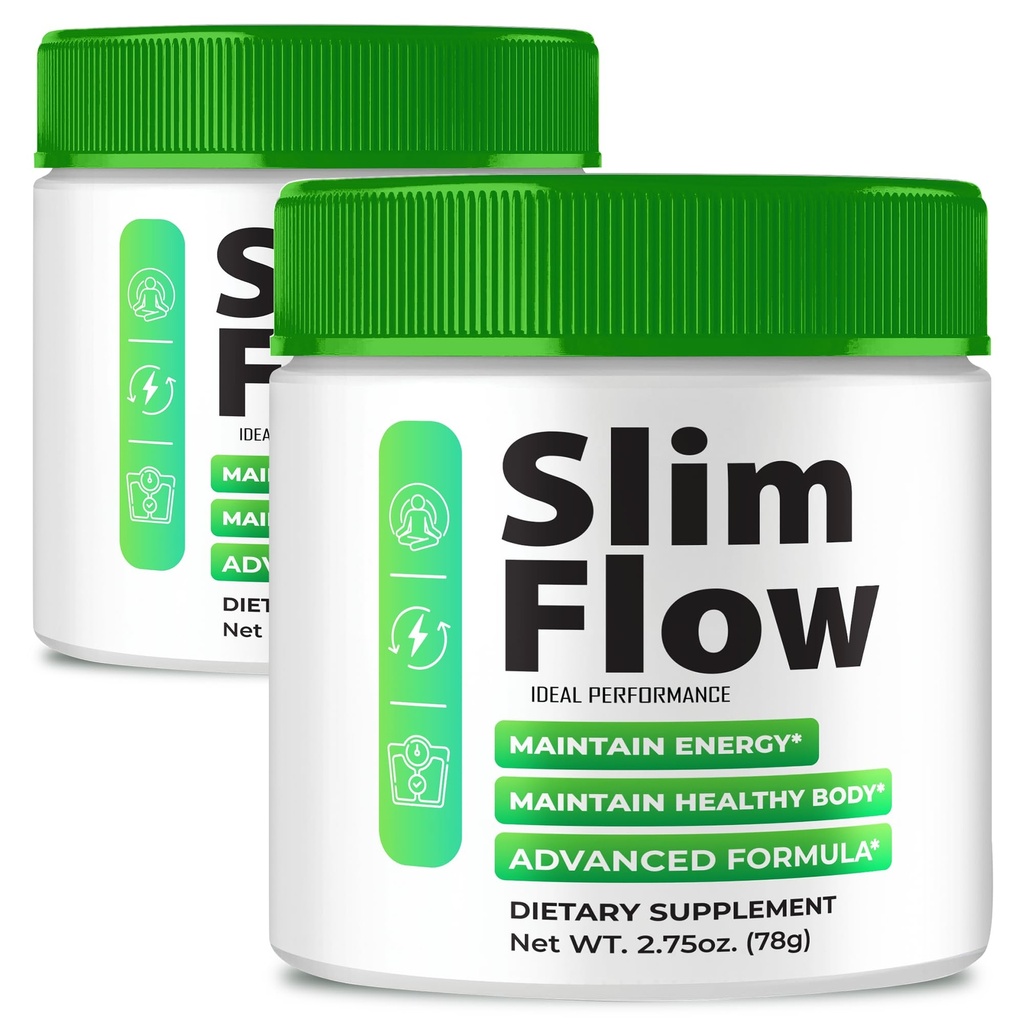 SlimFlow Powder, Official Slim Flow Advanced Formula Powder Supplement - Maximum Strength, All Natural Wellness Energy Support Recovery & Fitness Boosting, Premium SlimFlow Reviews (2 Pack)