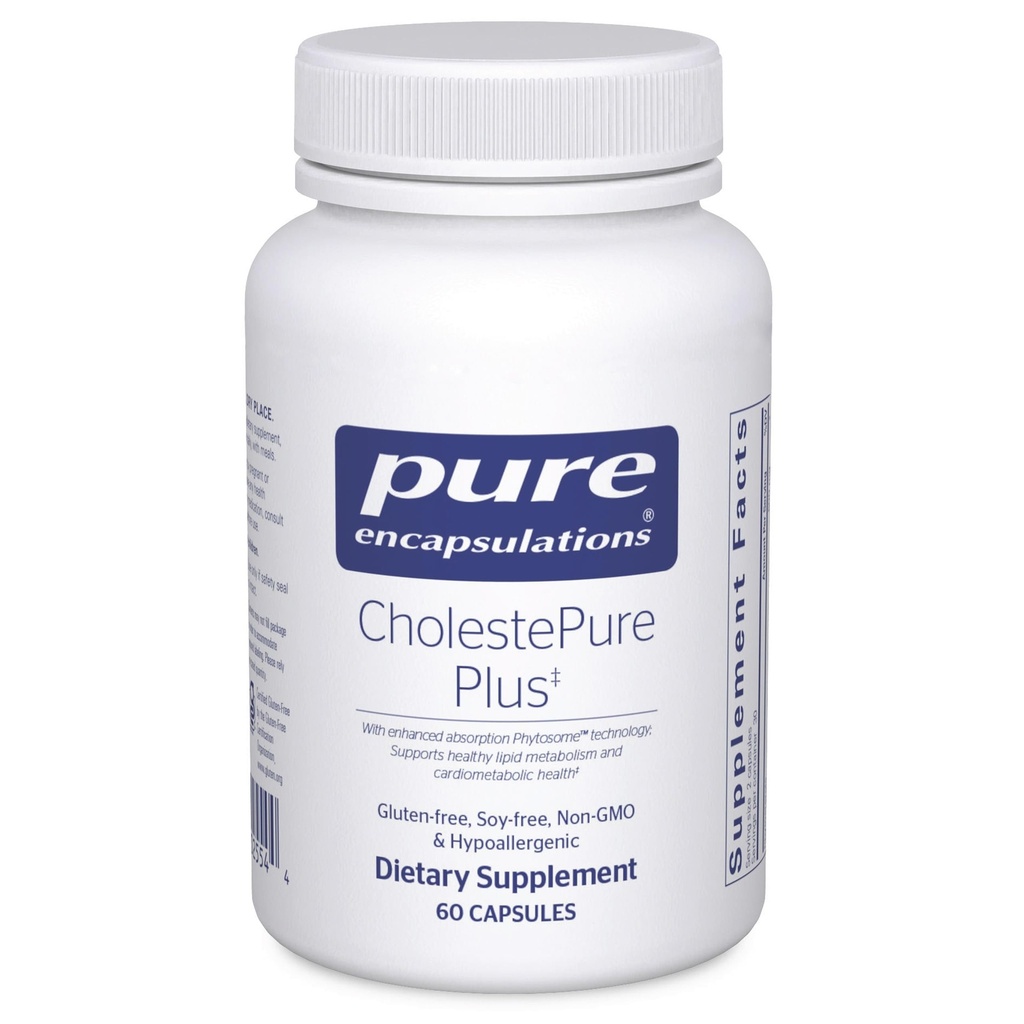 Pure Encapsulations CholestePure Plus 120's - Supports Lipid Metabolism & Heart Health* - Berberine Supplement - with Citrus Bergamot - Gluten Free & Non-GMO - 60 Capsules