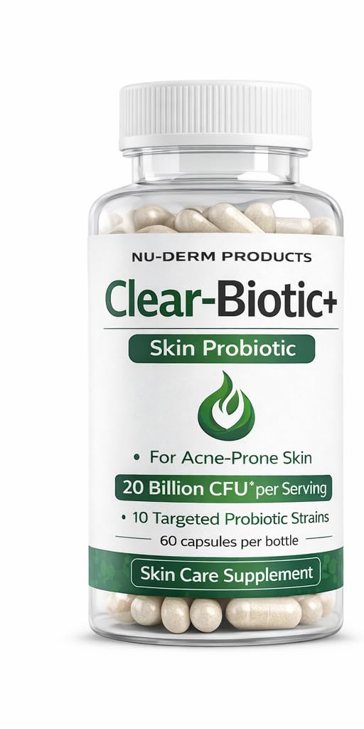 Acne Pills Probiotic Acne Supplements for Teens & Adults Hormonal Acne Vitamins Gut Health for Clear Skin Non-GMO (60 Capsules) Gut Skin Axis