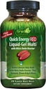Irwin Naturals Quick Energy RED Liquid-Gel Multi avec Booster à Oxyde Nitrique - 72 Softgels liquides - avec Booster à Oxyde Nitrique, Turmeric, Brown Kelp, Maca & Beet Root