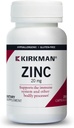 Kirkman - Zinc 20mg - 250 Capsules - Soutien immunitaire - Haute absorption - Hypoallergénique