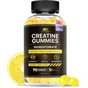 Gommies Monohydratées Nutra Creatine efficaces - 1g de créatine par Gummy - Supplément musculaire et de force végétalien pour les hommes et les femmes - soutient la croissance musculaire, l'énergie, l'endurance - Lemon Flavor, fabriqué aux États-Unis (90ct)