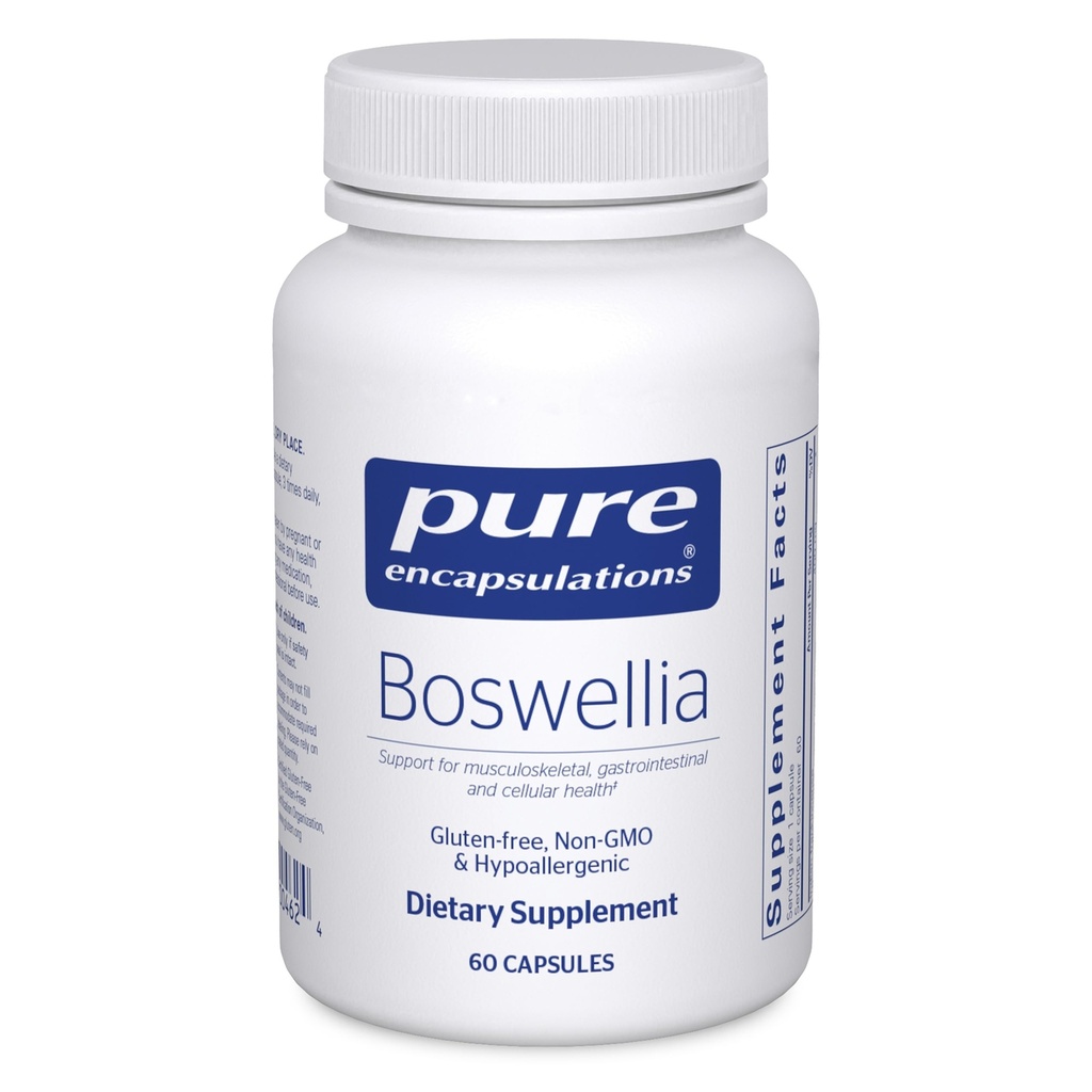 Encapsulations pures Supplément Boswellia - pour la santé articulaire, l'IG et les tissus conjonctifs - soutient les articulations saines et la santé digestive* - Non-OGM et végétalien - 60 capsules