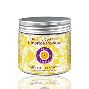 Deve Herbes Pure Licorice / Poudre de réglisse (Glycyrrhiza glabra) Qualité thérapeutique naturelle pour la peau et les cheveux - 50gm(1.76 oz)