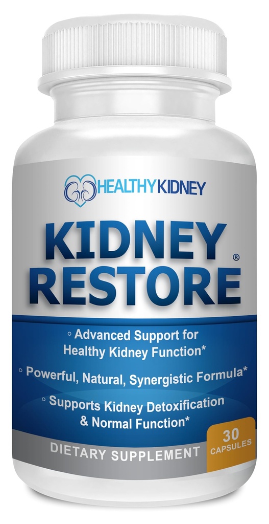 Kidney Restore: Kidney Health Supplement, Kidney Cleanse Detox & Repair Formula by Renal Expert w/Transplant, Fast Detox & Flush w/Renal Vitamins Support Normal Function 30 caps