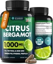 Extrait d'agrumes Bergamot 1000mg - Supplément d'agrumes Bergamot pour le cœur, le système immunitaire et le vieillissement en santé - Capsules de Bergamot pures et végétales