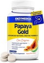 Enzymedica Papaya Gold, enzymes digestives avancées avec la papaye biologique naturelle et la chlorophylle pour un support de digestion complet, bromélain et papaine haute puissance, végétalien, menthe, 120 comprimés à croquer