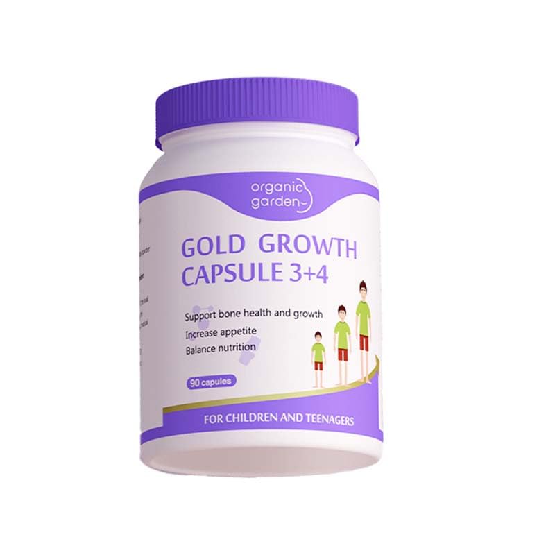 Organic Garden Natural Height Support Supplement for Teens & Young Adults - Bone Health & Growth Aid with L-Lysine, Red Algae Calcium, 19 Nutrients - 90 Capsules