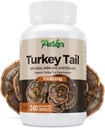 Parker Naturals Turkey Tail Mushroom Capsules - Supplément de champignons biologiques pour le système immunitaire de soutien de la santé - 1000 mg Suppléments de champignons Premium - 240 Capsules