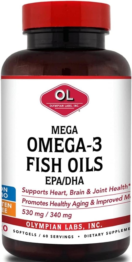 Les laboratoires olympiques Mega Omega 3 Huiles de poisson, 60 sévings, 3148