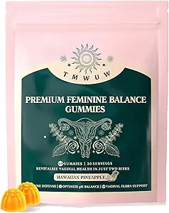 Équilibre féminin Premium Gummies, Immune Support, Vegan, Sans gluten, Ananas hawaïens, pour la santé et le bien-être des femmes,60 Gummies - 30 portions (1)