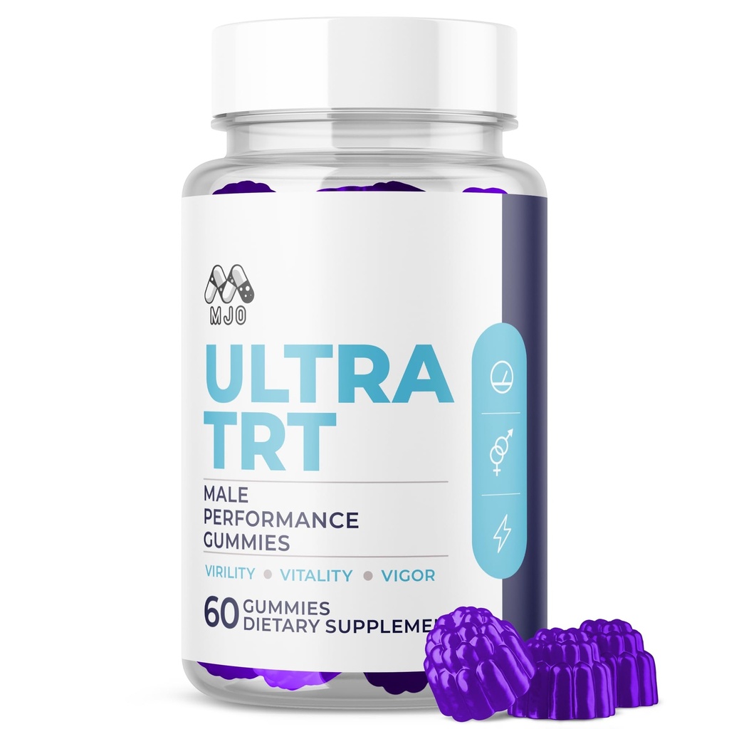 Ultra TRT Gummies for Men, Official Ultra TRT Male Gummys with All Natural Ingredients, Advanced UltraTRT Maximum Strength Men's Supplement, Active Lifestyle Support with Premium Vitamins (60 Gummies)