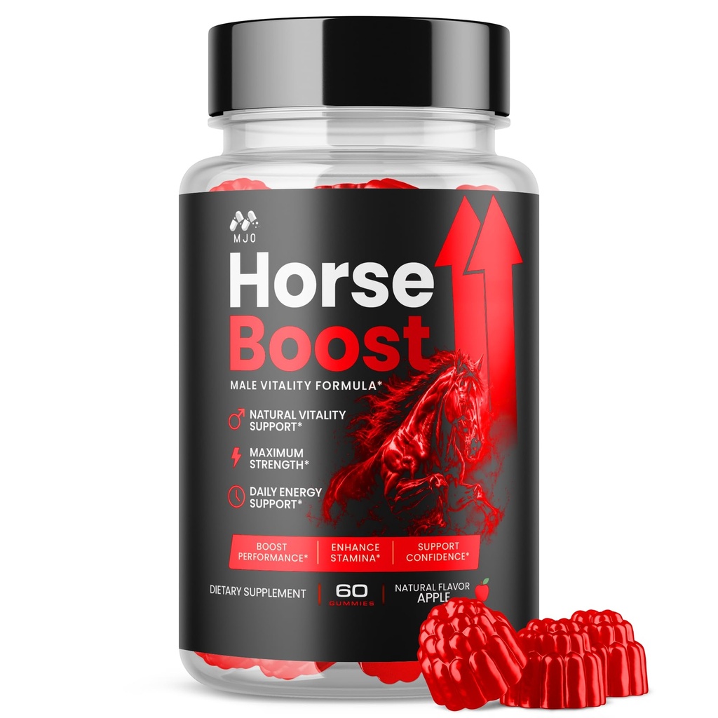 Horse Boost Gummies for Men, Official Horse Boost Male Performance Support Supplement with All Natural Ingredients, Maximum Strength HorseBoost Advanced Mens Multivitamin Formula Gummy (60 Gummies)