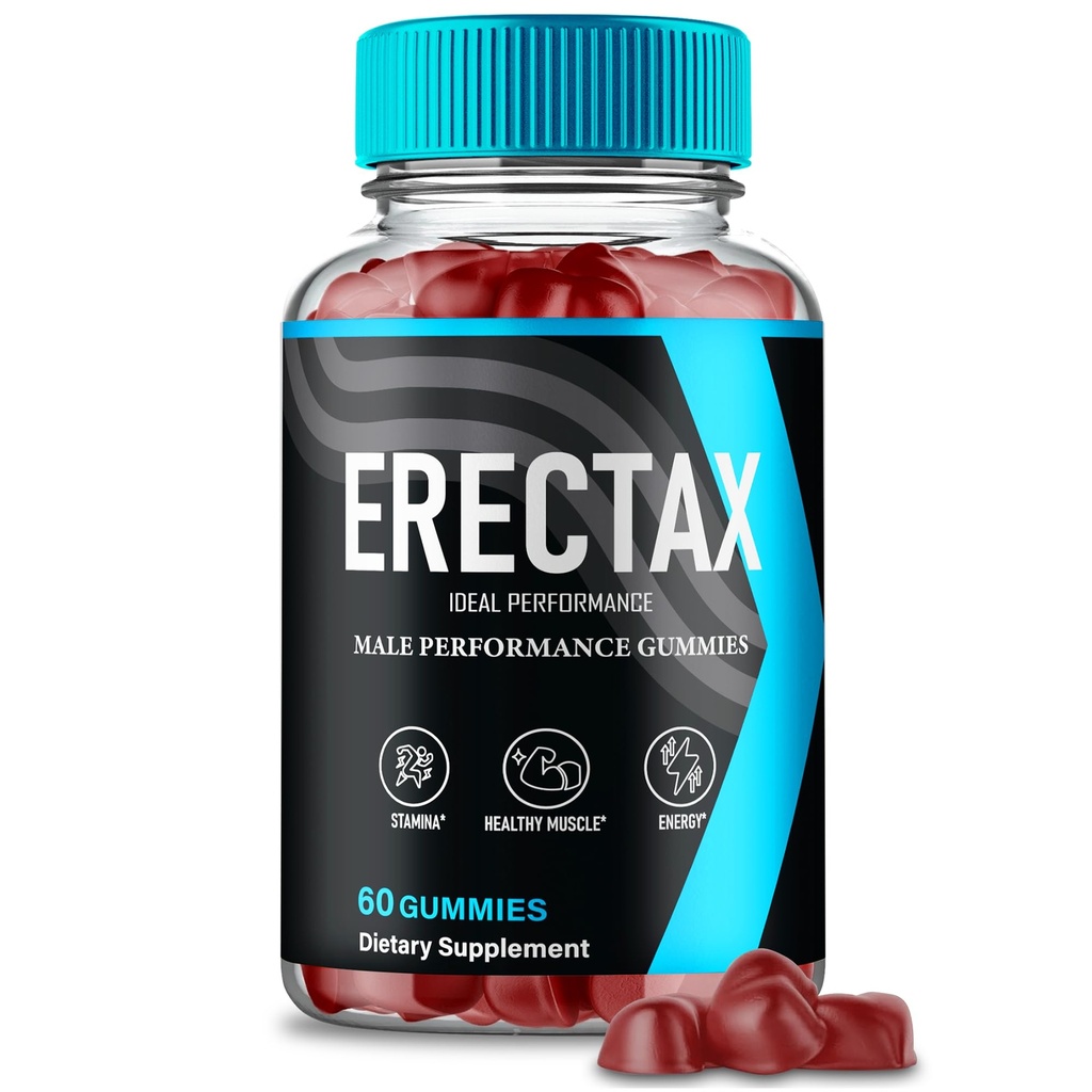 Erectax Gummies, Official Erectax Supplement Gummy for Men - Maximum Strength Performance, All Natural Support for Overall Health & Wellness, Advanced Erectax Health Reviews (60 Gummies)