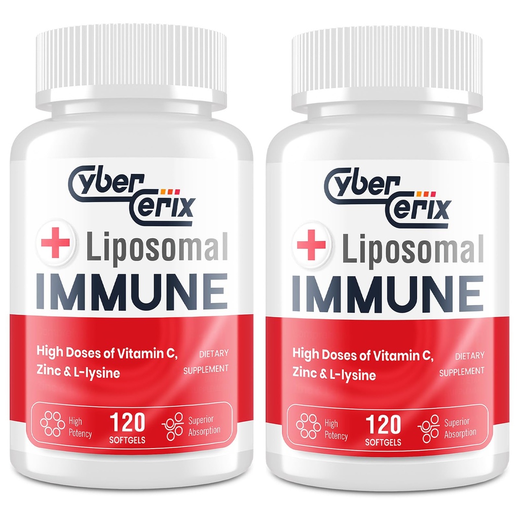 Supplément de soutien immunitaire liposomique pour adultes, complexe avec L-Lysine 1 500mg, vitamines, minéraux et extraits de plantes, mélange de bien-être quotidien complet pour les hommes et les femmes - 240 capsules