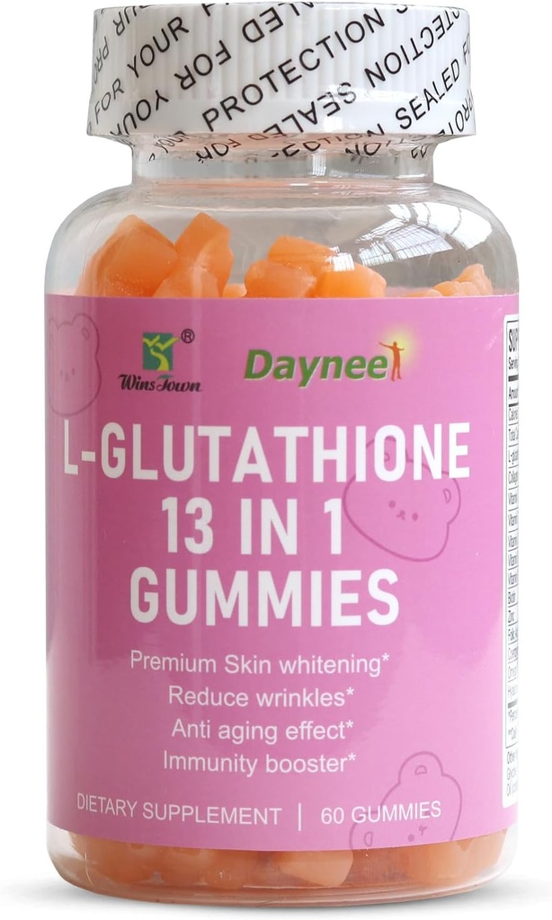 L-Glutathion 13 dans 1 Gummies, 1200mg, Réduire les rides et l'anti-âge, 60 Nombre