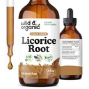 Teinture de racine de réglisse sauvage et biologique - Soutien digestif, pulmonaire et cutané - Extrait de racine de réglisse gouttes liquides - Vegan, sucre et supplément sans alcool - 4 fl oz